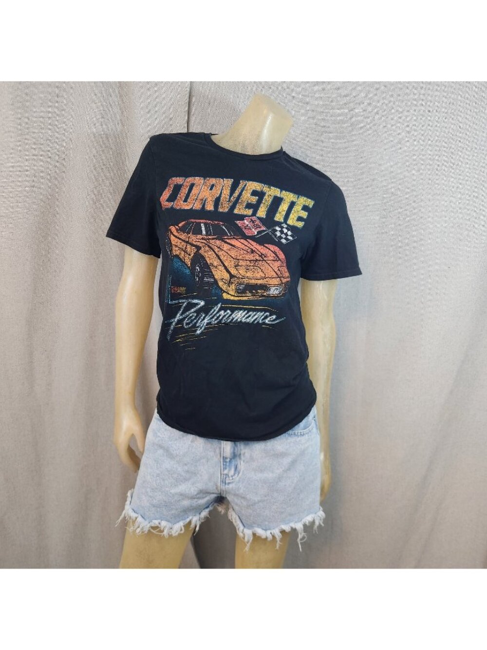 GM Corvette High Performance Crew Short Sleeve Graphic Print T Shirt Top SMALL